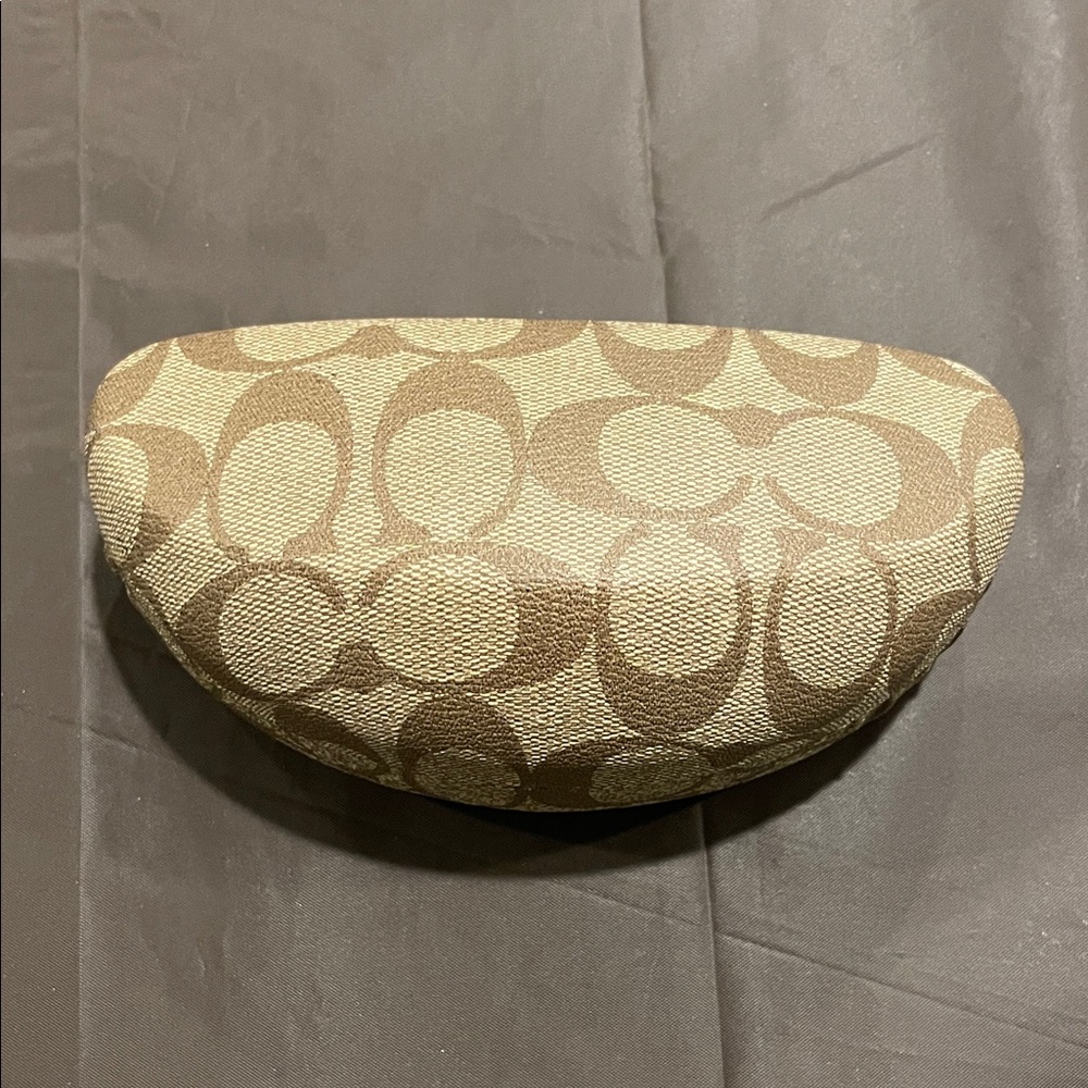 NWOT Coach Tan and Brown Signature Sunglasses Case